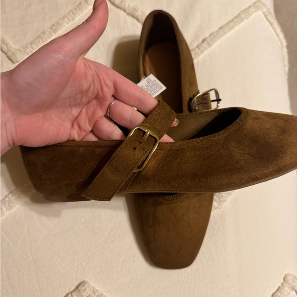 Brown Suede Mary Jane Flats - Picture 4 of 4